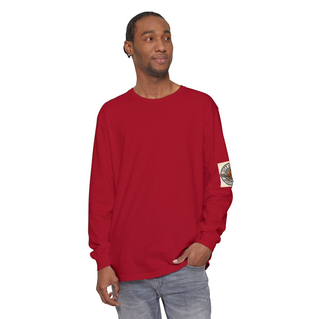 Basketball Club Long Sleeve Tee — City Indiana Winged Ball Graphic