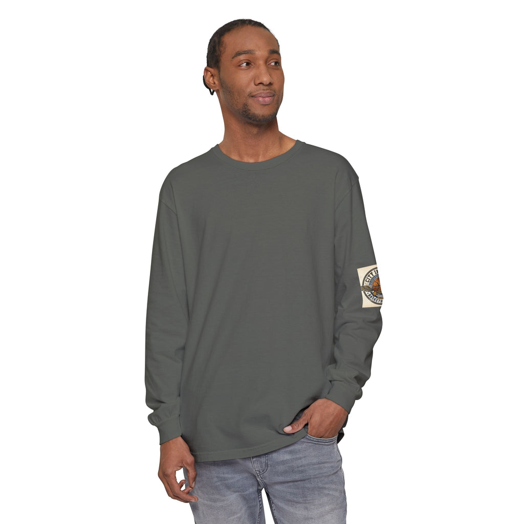 Basketball Club Long Sleeve Tee — City Indiana Winged Ball Graphic