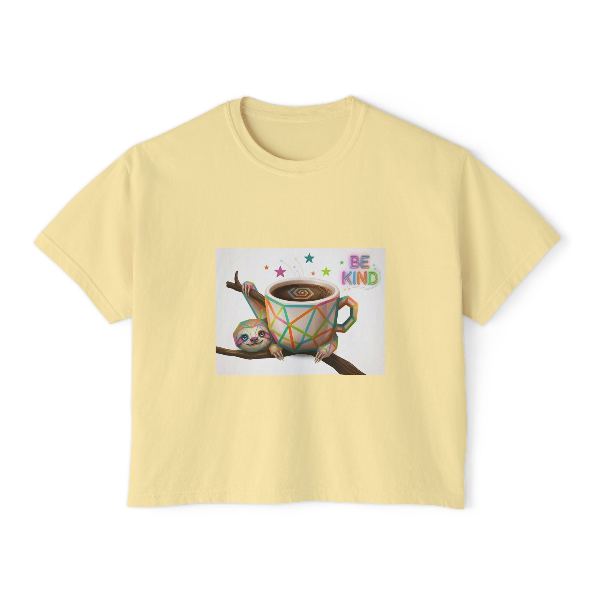 Cute Shiba Inu Coffee Tee — 'in my urge to walk out' Women's Boxy T-Shirt