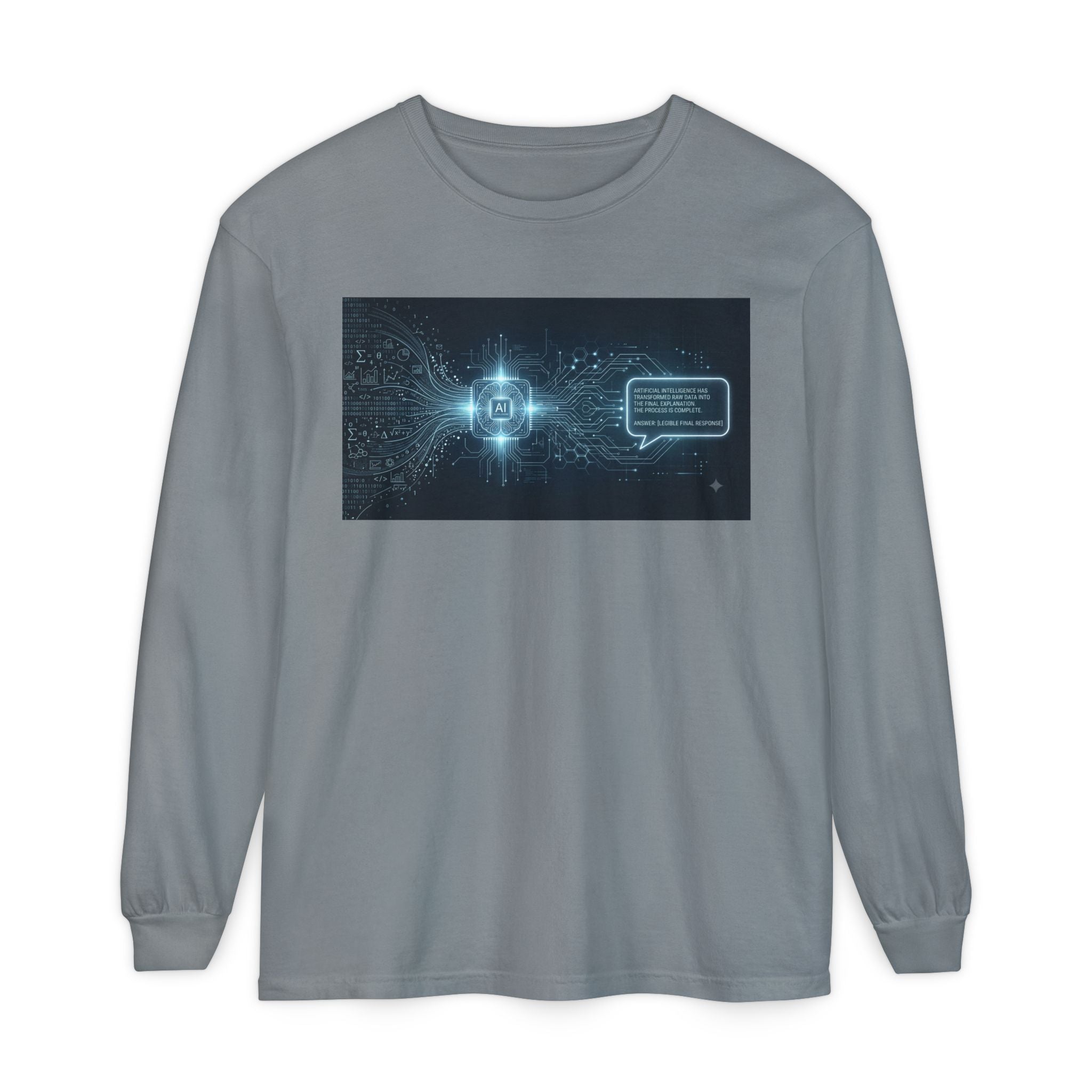 Long Sleeve T-Shirt — Cyber AI Chat Graphic