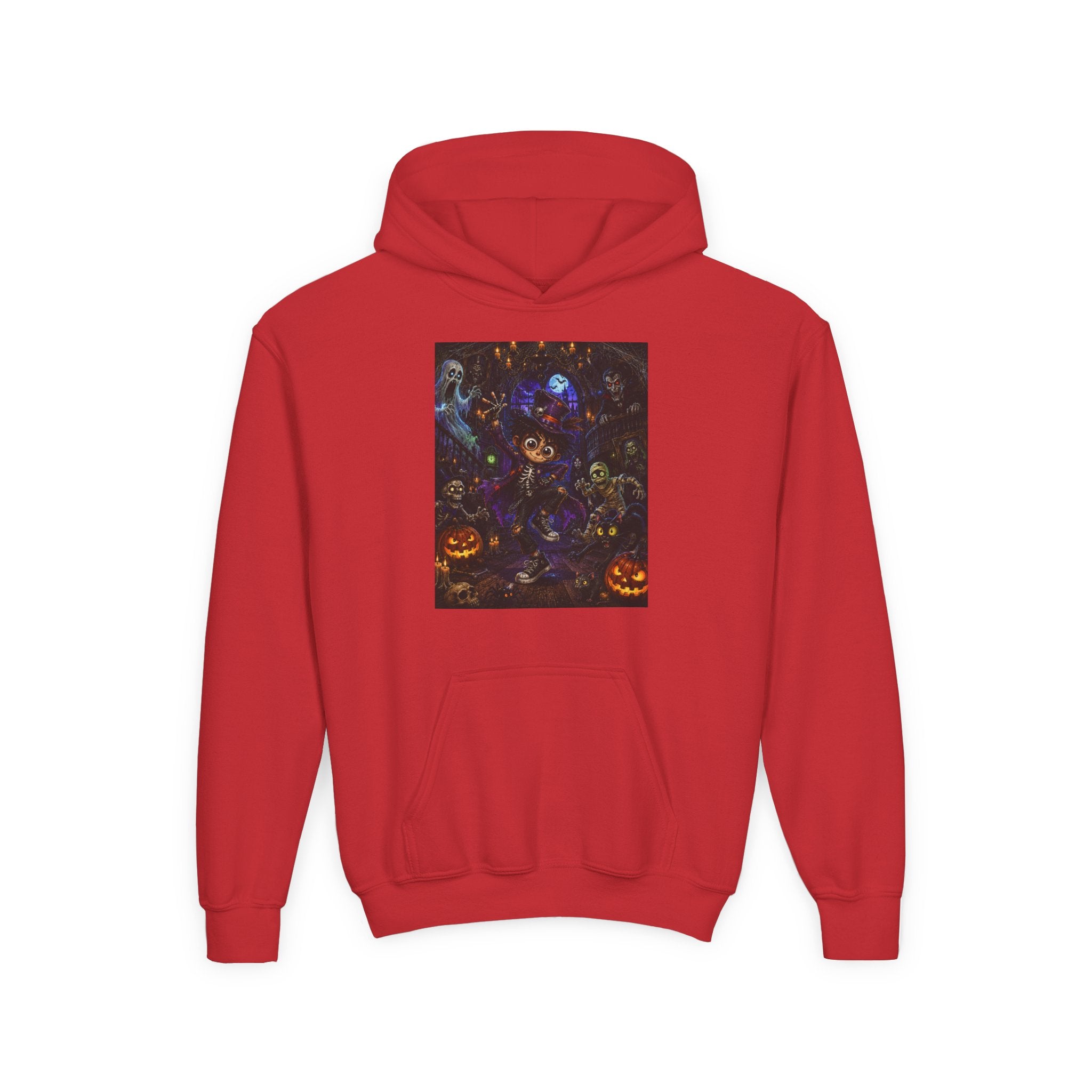Youth Hoodie - Spooky Magician Halloween Jack-o'-Lantern Galaxy Design