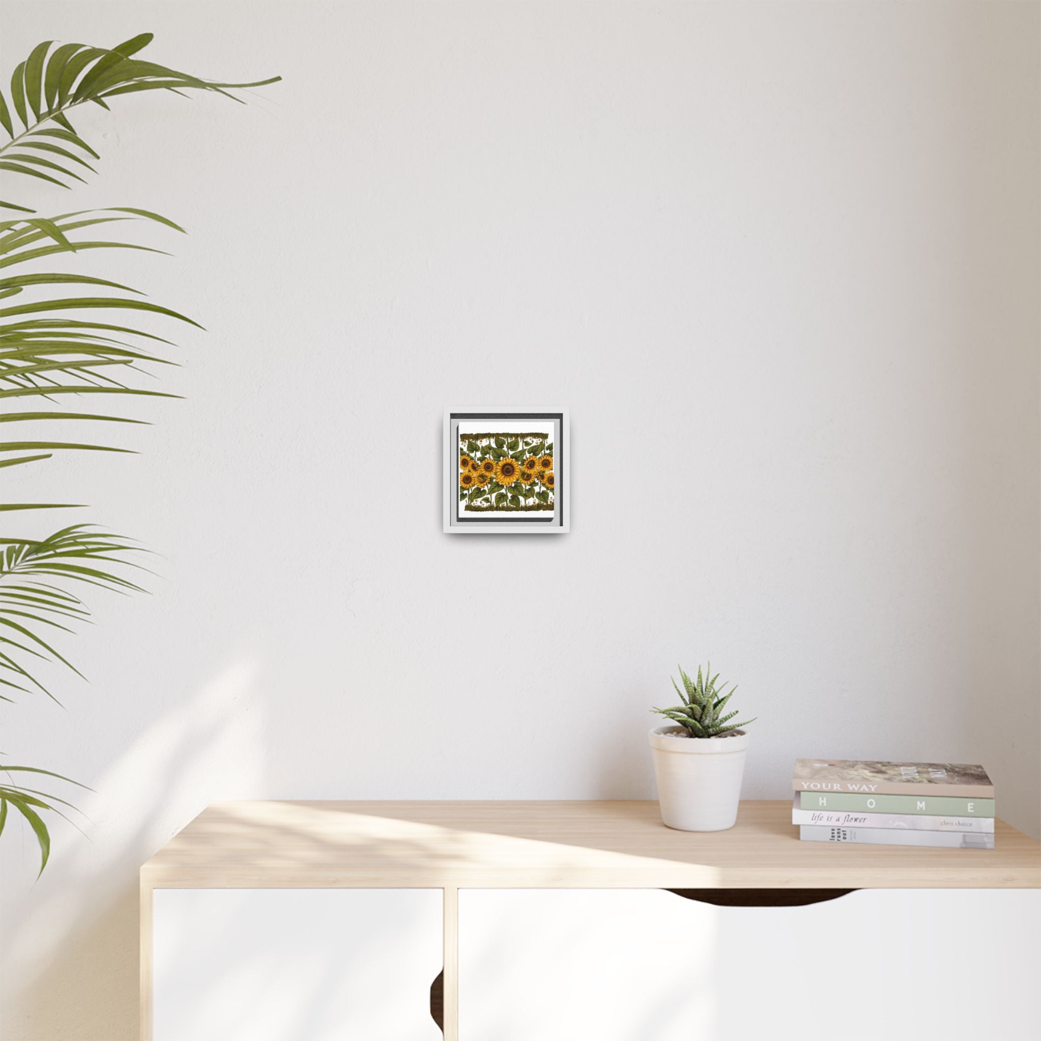 Framed Sunflower Canvas Print — Matte Floral Wall Art