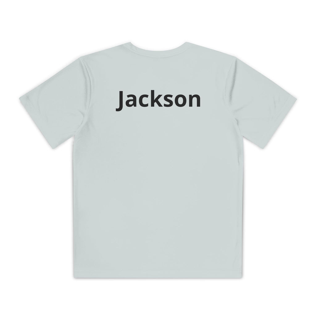 Youth Basketball Tee, Back to School — "Focus Work Win" Personalized Name Jersey