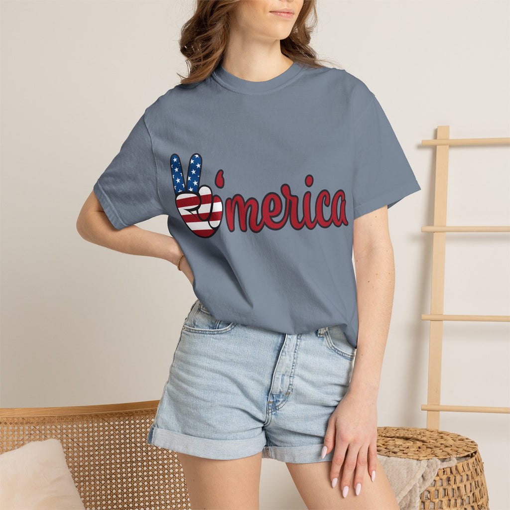 'Merica Peace Sign T-Shirt — 250th Anniversary of America Flag Tee (1776–2026)