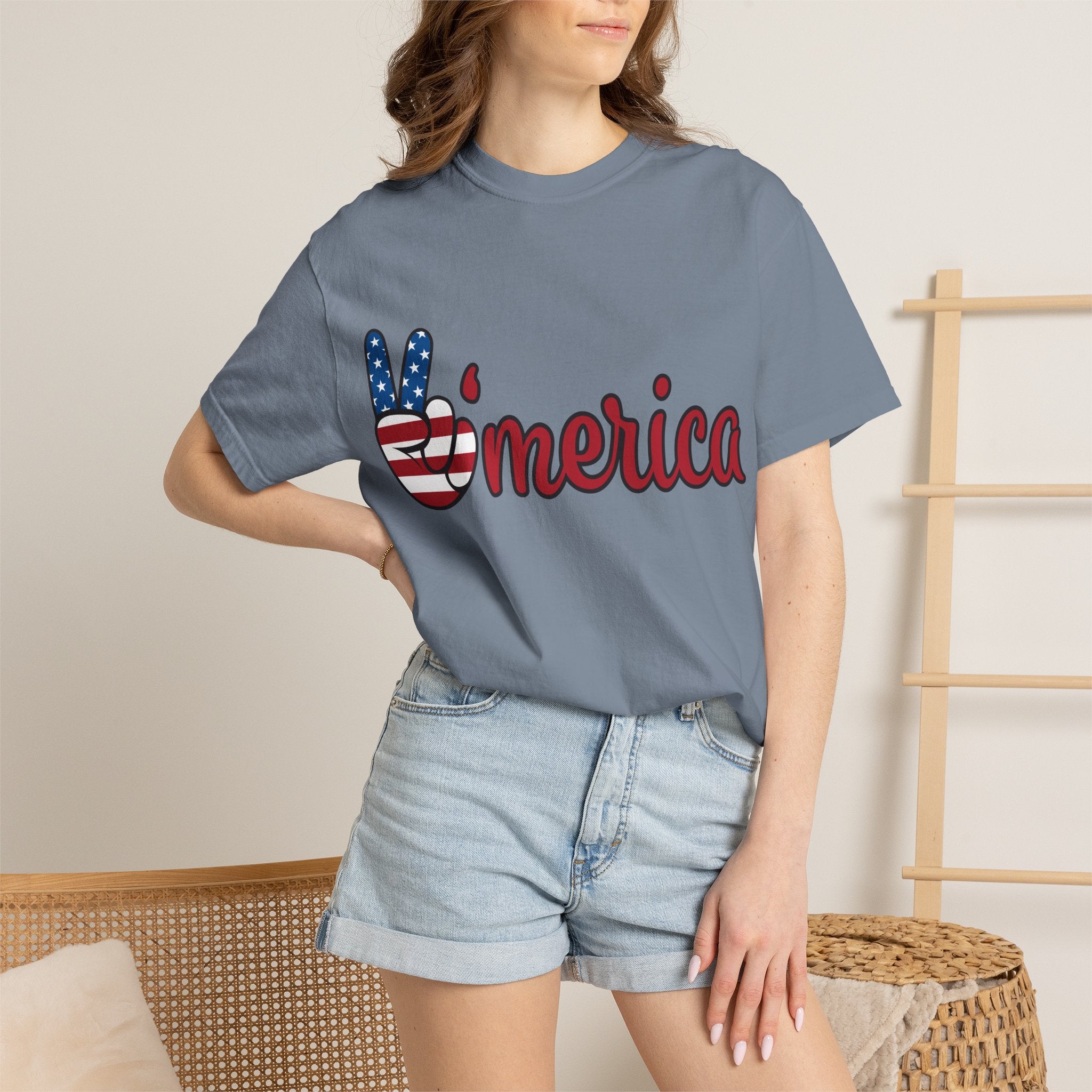 'Merica Peace Sign T-Shirt — 250th Anniversary of America Flag Tee (1776–2026)