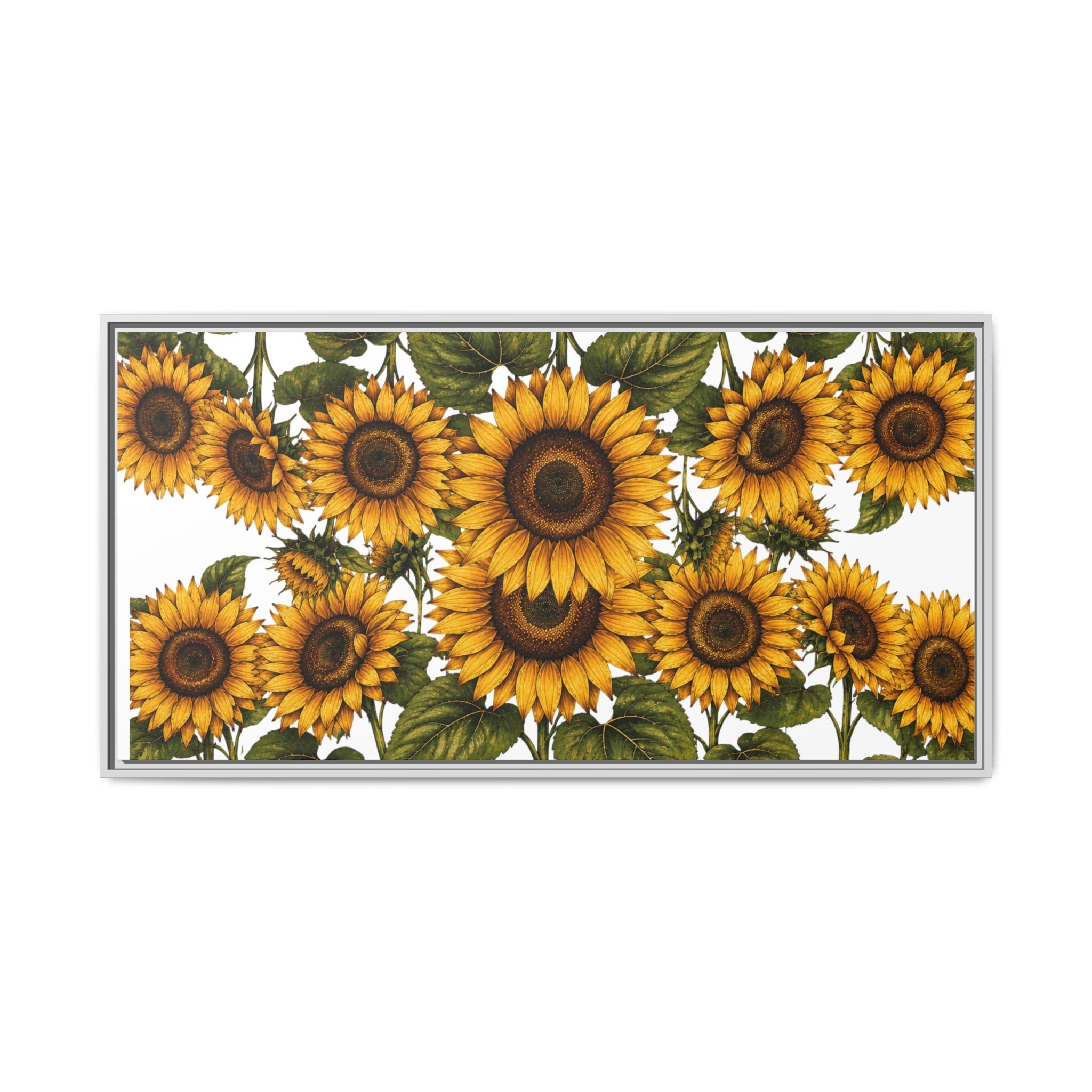 Framed Sunflower Canvas Print — Matte Floral Wall Art