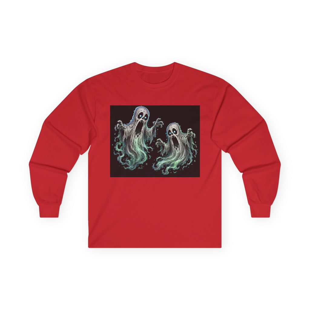 Ghost Duo Long Sleeve Tee — Haunted Spirit Graphic Shirt