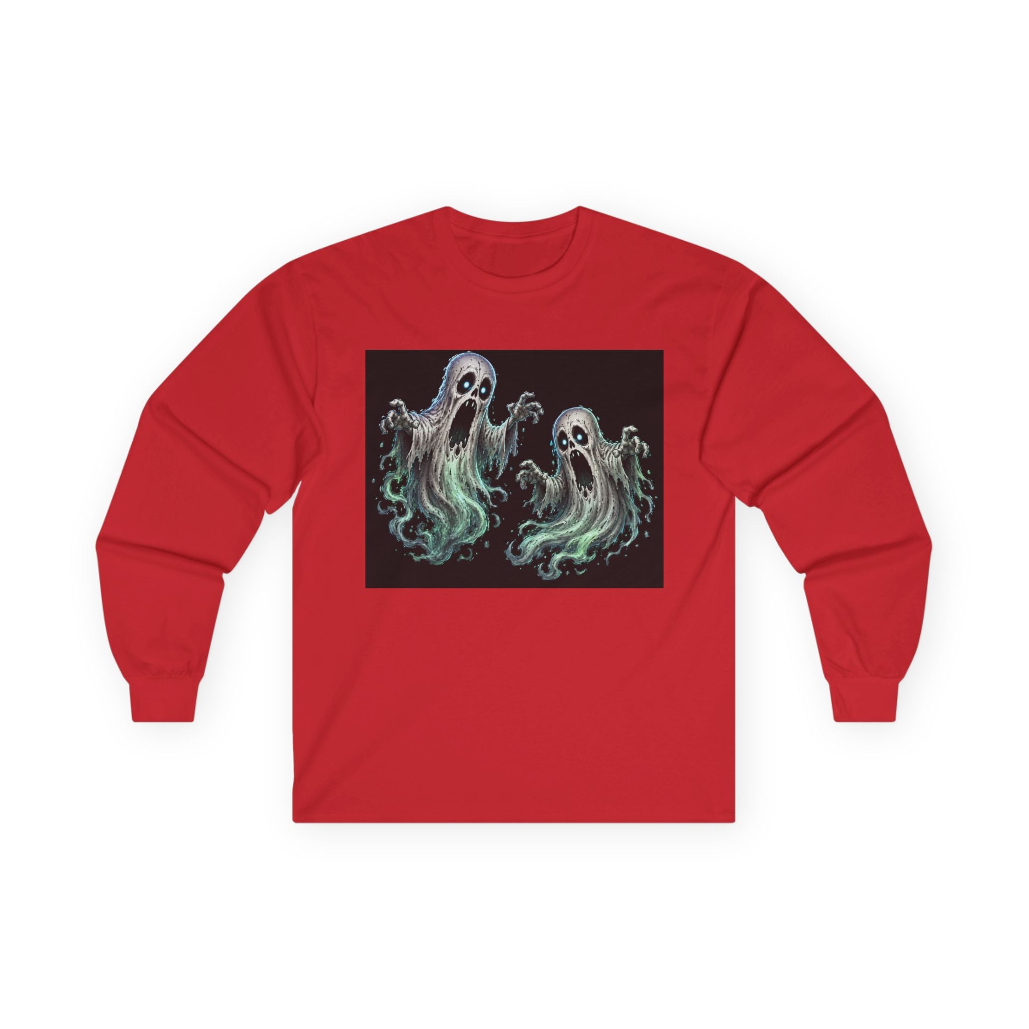 Ghost Duo Long Sleeve Tee — Haunted Spirit Graphic Shirt
