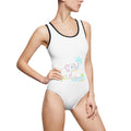 One-Piece Swimsuit — Tropical Palm & Playful Elephant Print