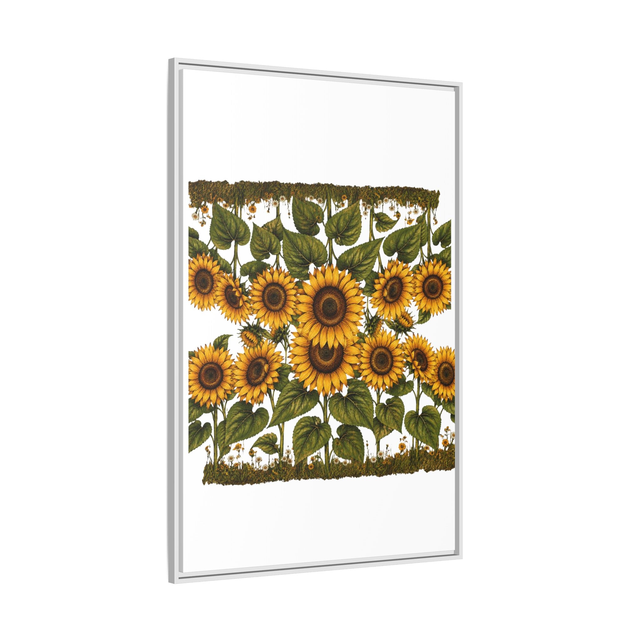 Framed Sunflower Canvas Print — Matte Floral Wall Art