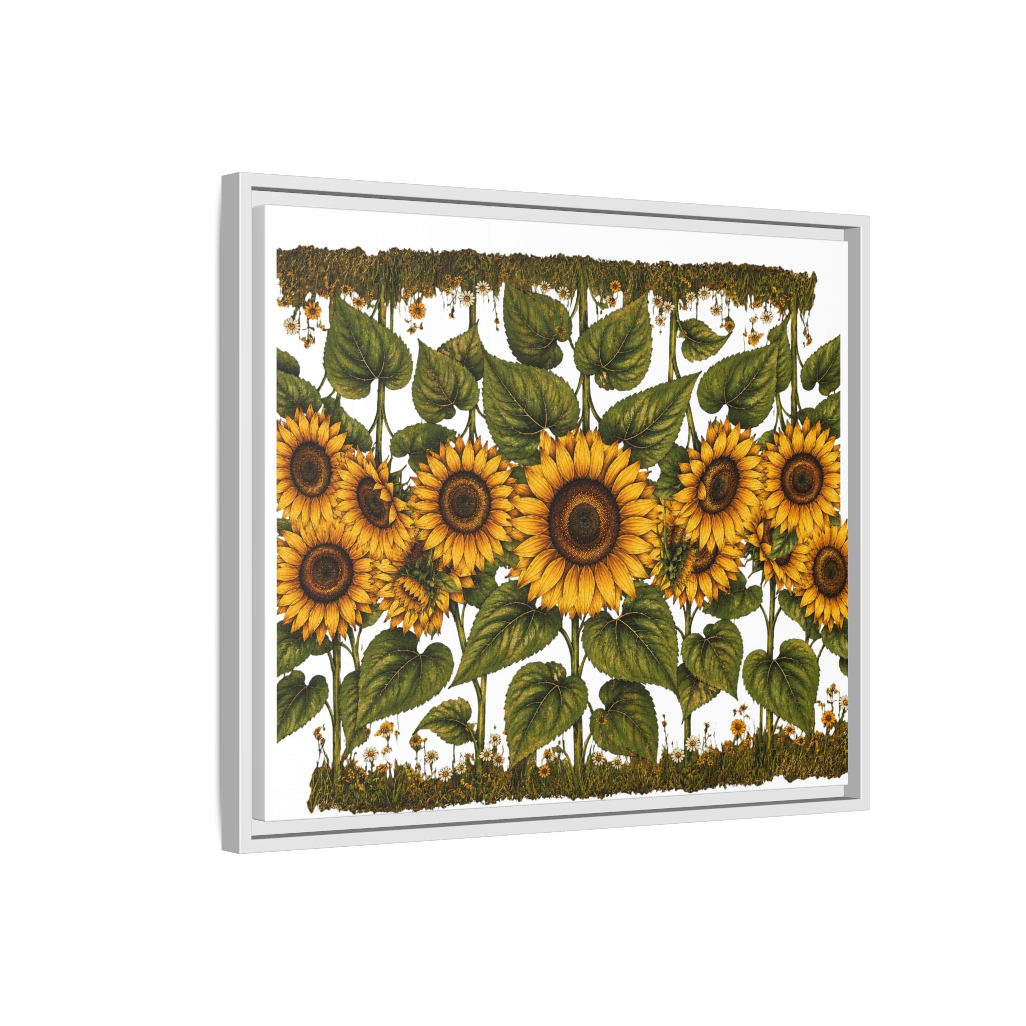 Framed Sunflower Canvas Print — Matte Floral Wall Art