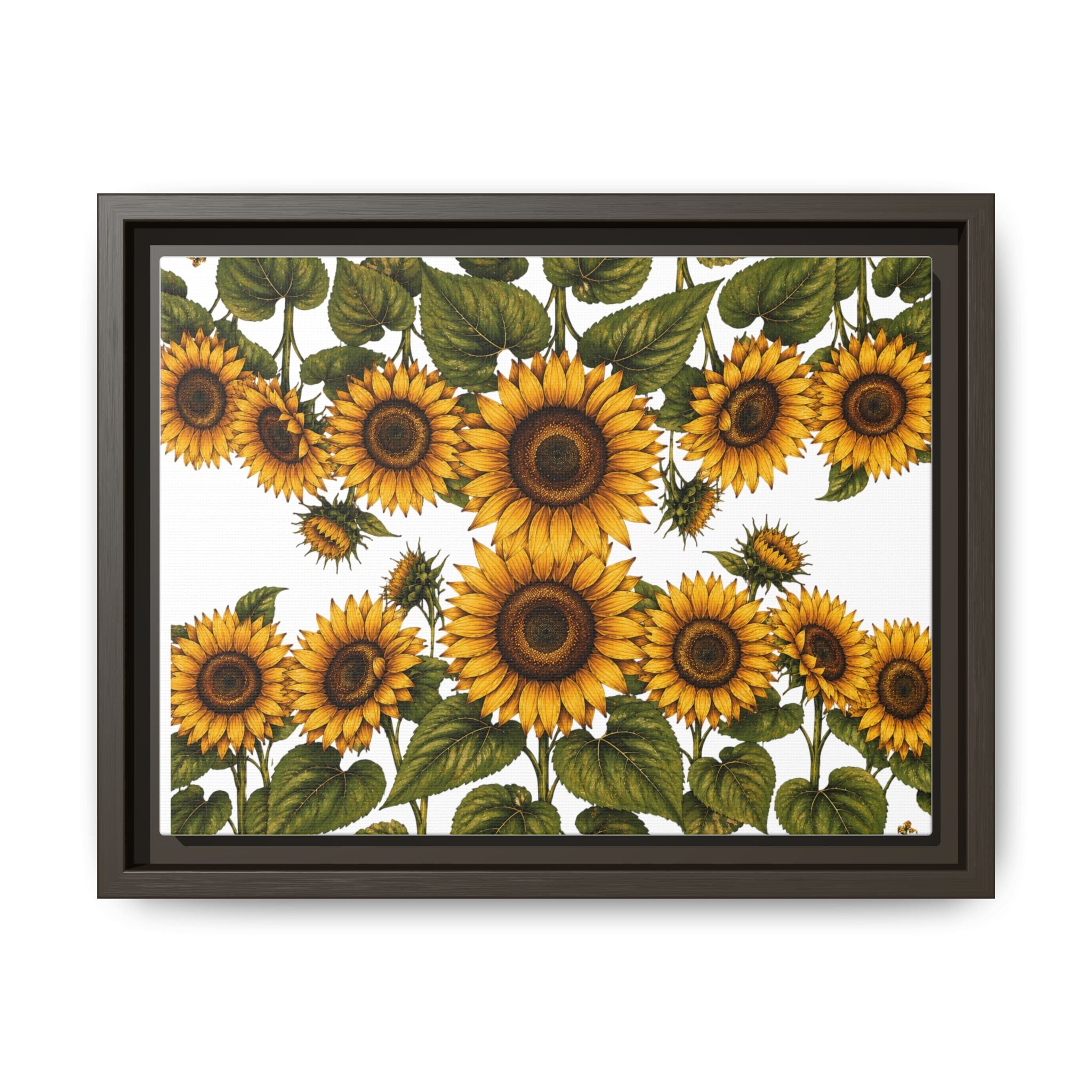 Framed Sunflower Canvas Print — Matte Floral Wall Art