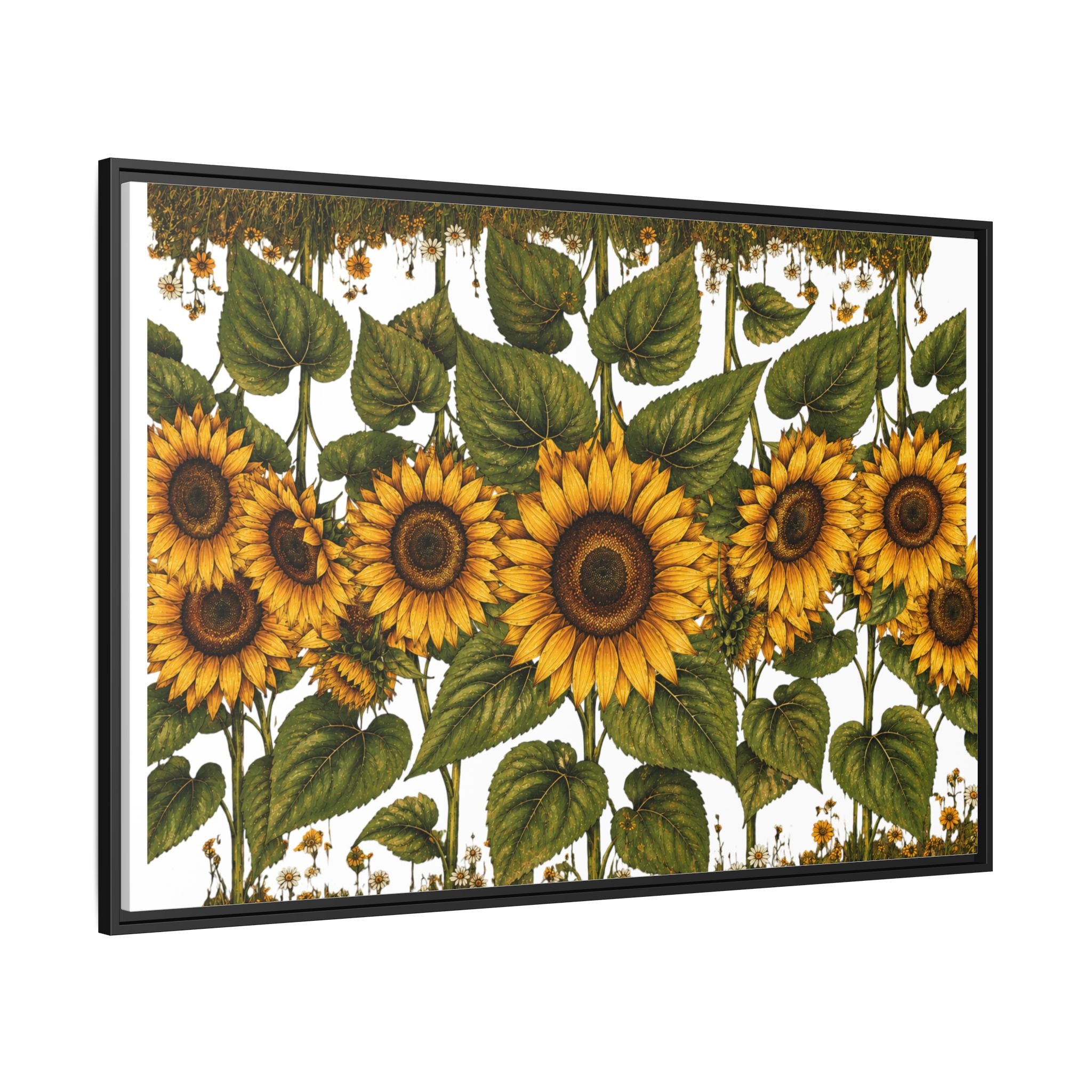 Framed Sunflower Canvas Print — Matte Floral Wall Art