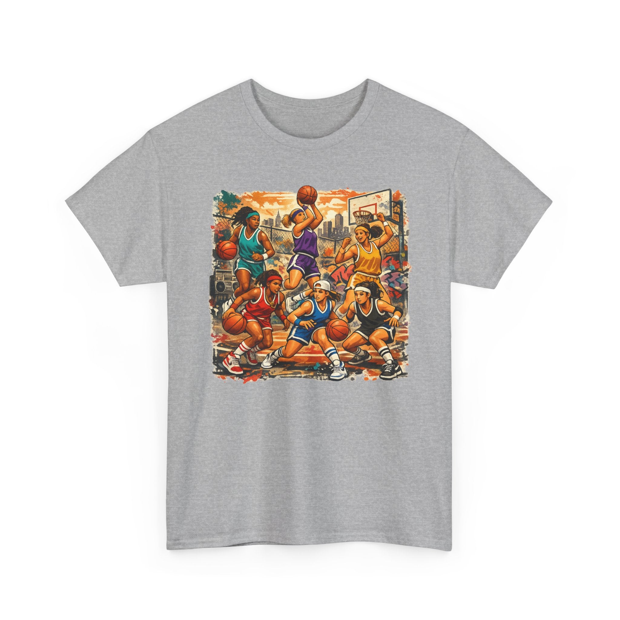 Street Basketball Crew Graphic Tee — Urban Court Players Illustration