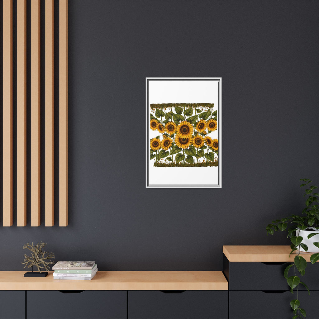 Framed Sunflower Canvas Print — Matte Floral Wall Art