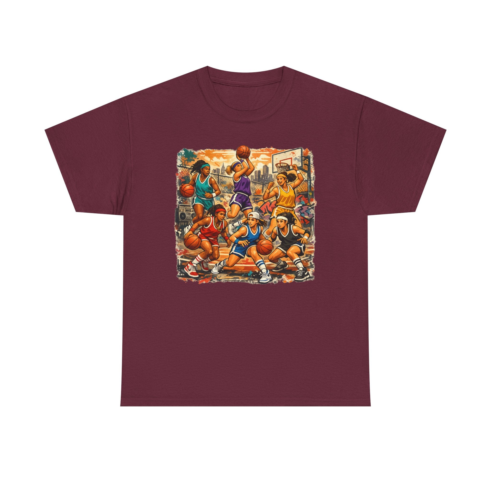 Street Basketball Crew Graphic Tee — Urban Court Players Illustration
