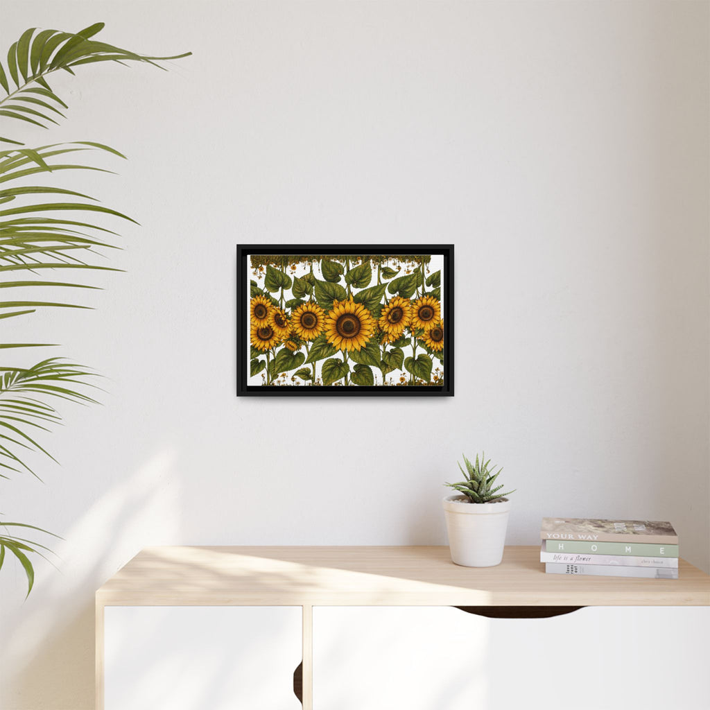 Framed Sunflower Canvas Print — Matte Floral Wall Art
