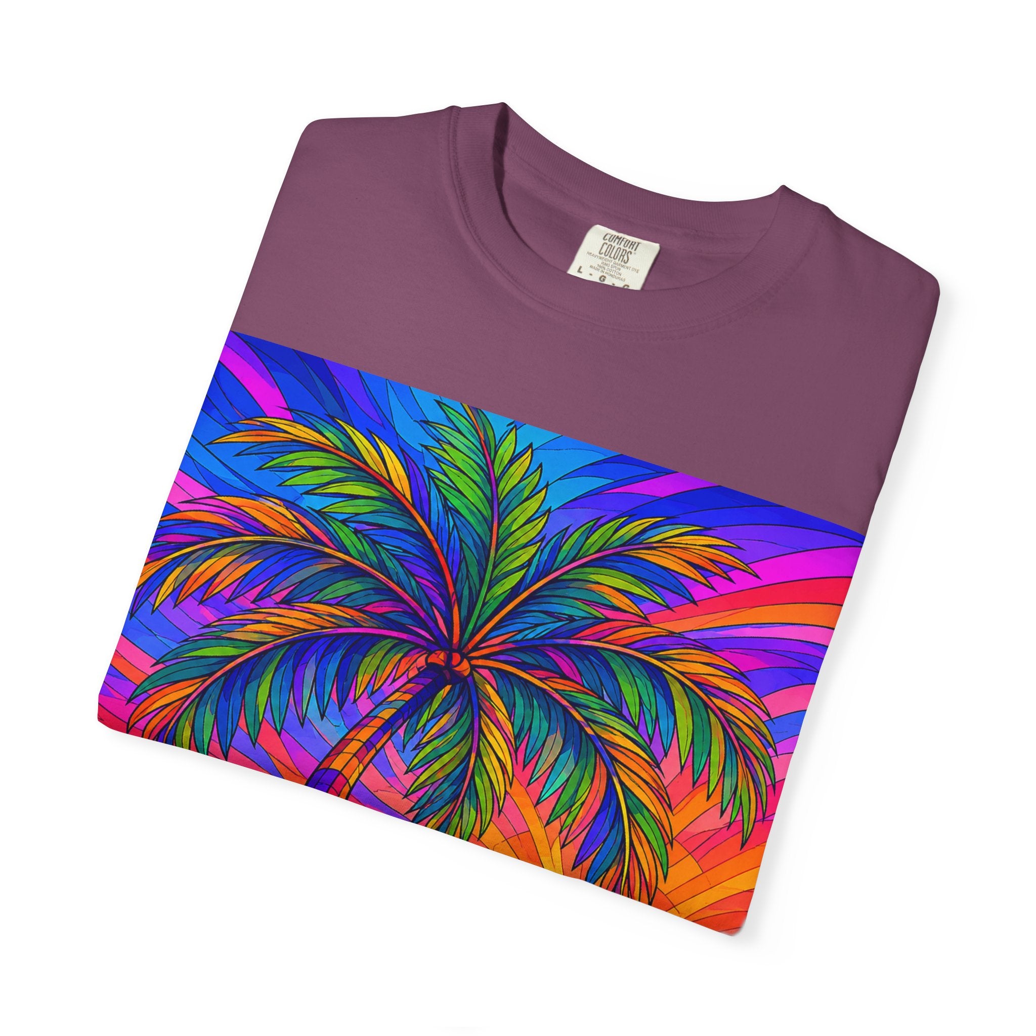 Sunset Palm T-Shirt — Vibrant Tropical Beach Tee