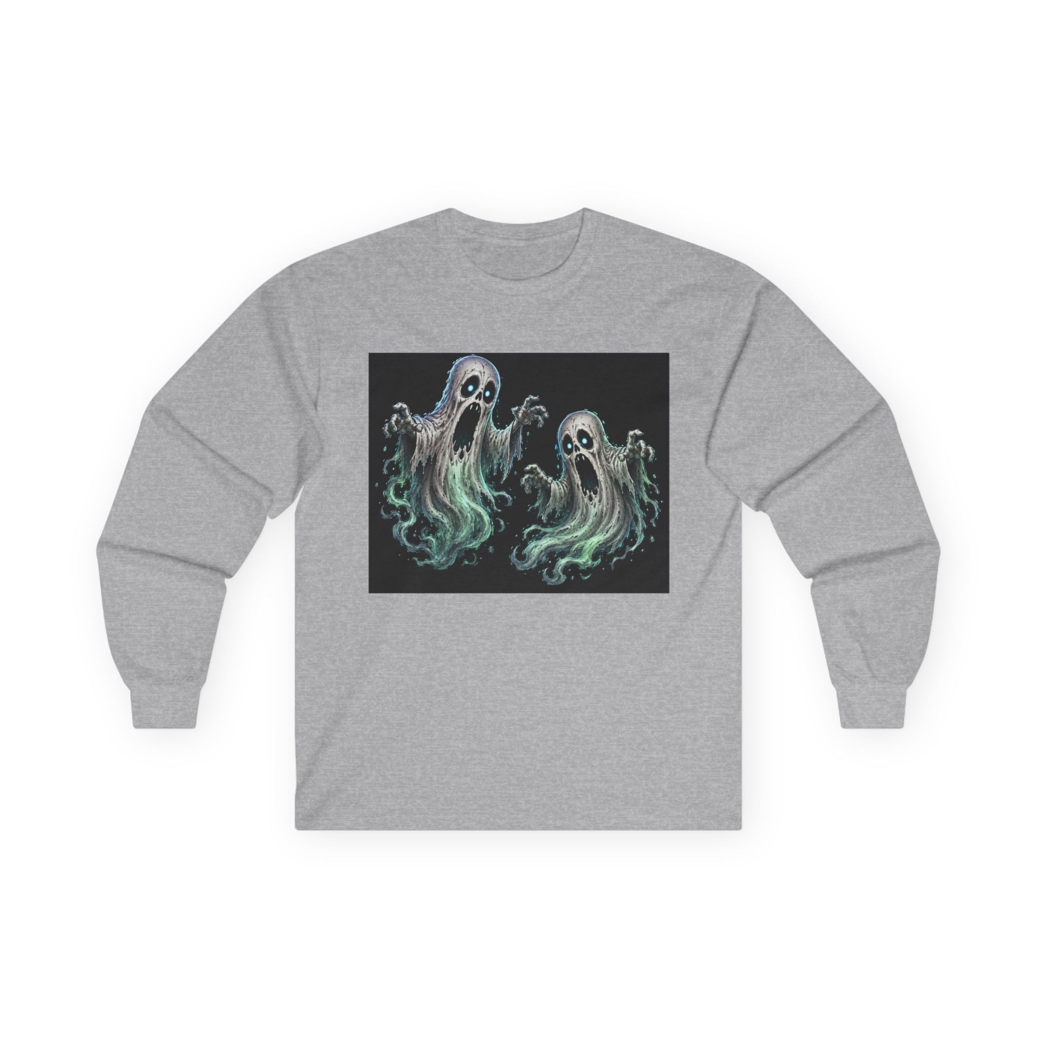 Ghost Duo Long Sleeve Tee — Haunted Spirit Graphic Shirt