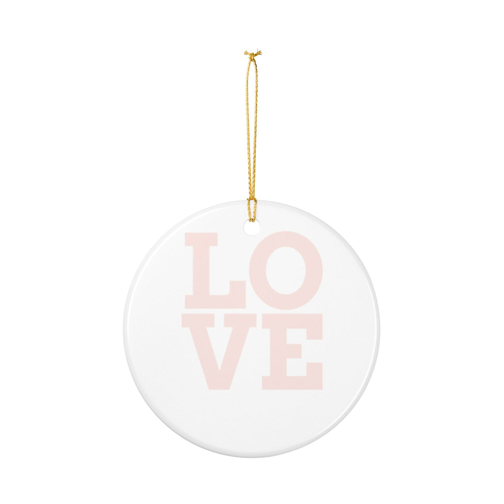 Heart-Shaped Ceramic Christmas Ornament — Colorful Giraffe 'Merry Christmas' Design