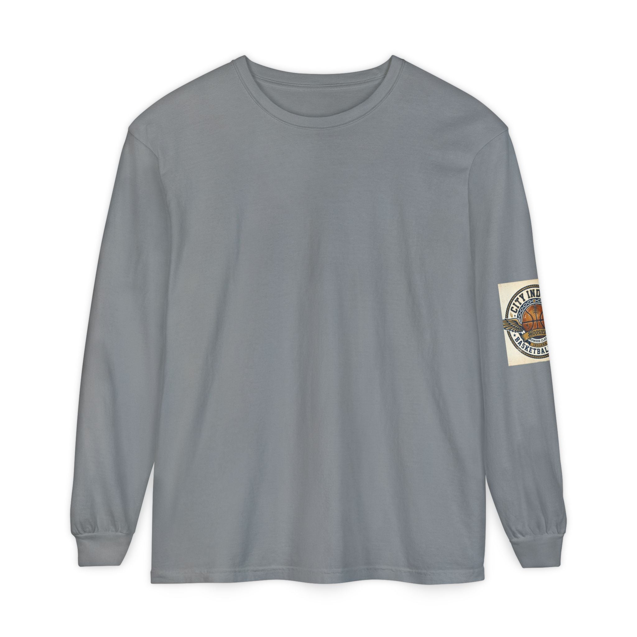 Basketball Club Long Sleeve Tee — City Indiana Winged Ball Graphic