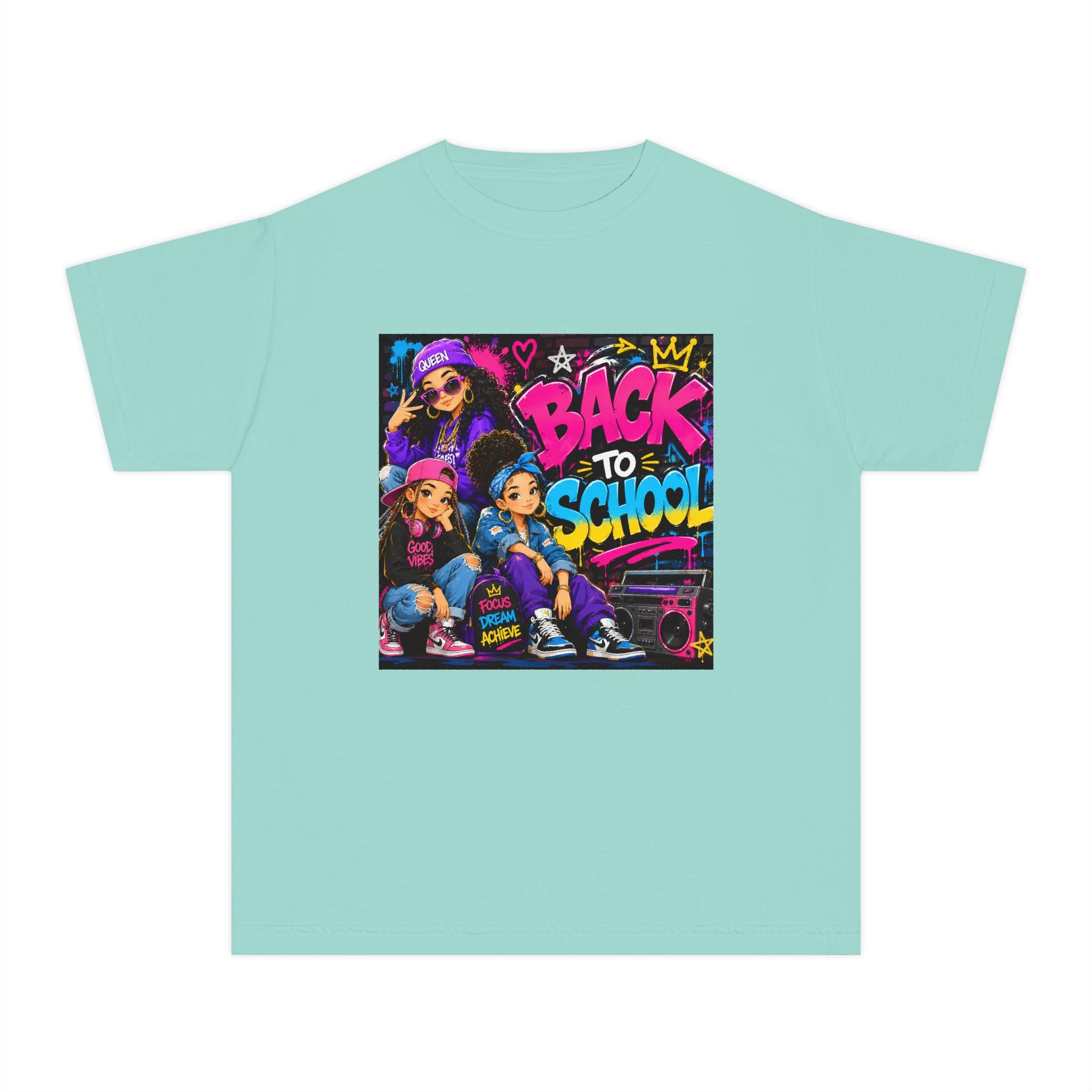 Back to School Youth Tee — Retro Hip-Hop Graphic with Custom Name