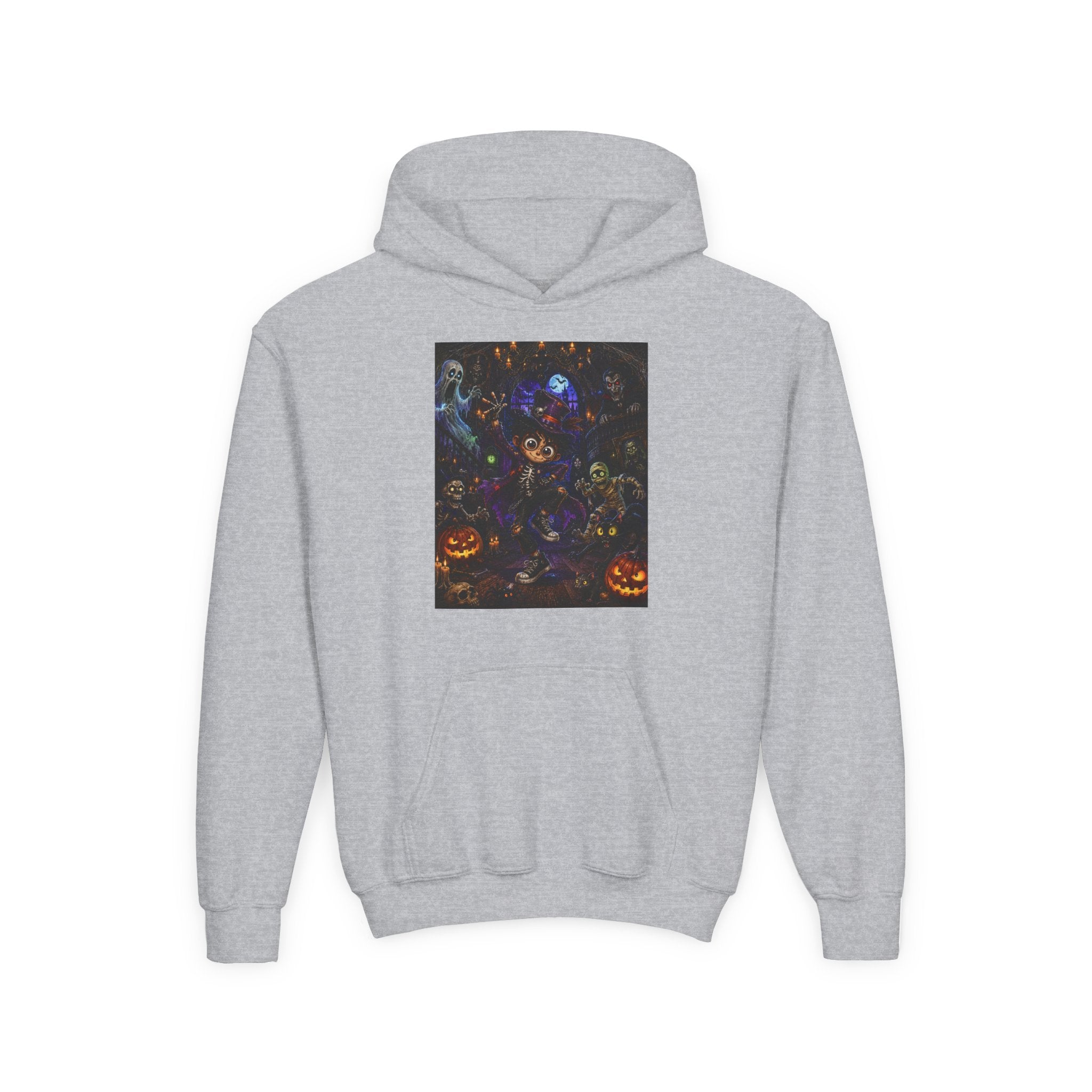 Youth Hoodie - Spooky Magician Halloween Jack-o'-Lantern Galaxy Design