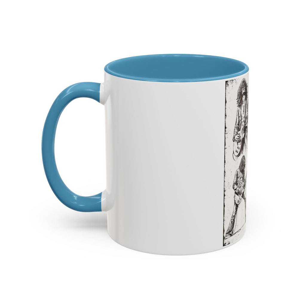 Rock Guitarist Sketch Accent Coffee Mug — Vintage Band Art 11/15oz
