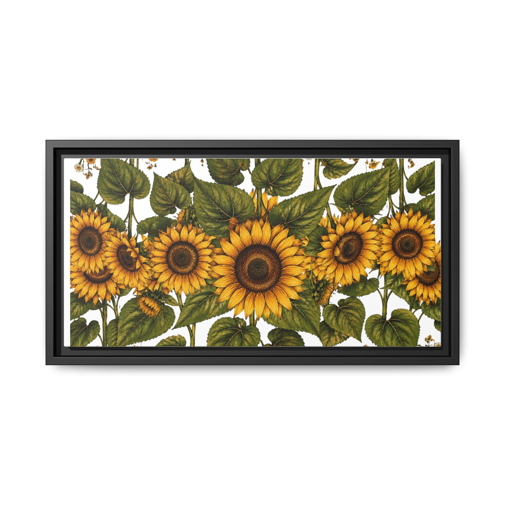 Framed Sunflower Canvas Print — Matte Floral Wall Art