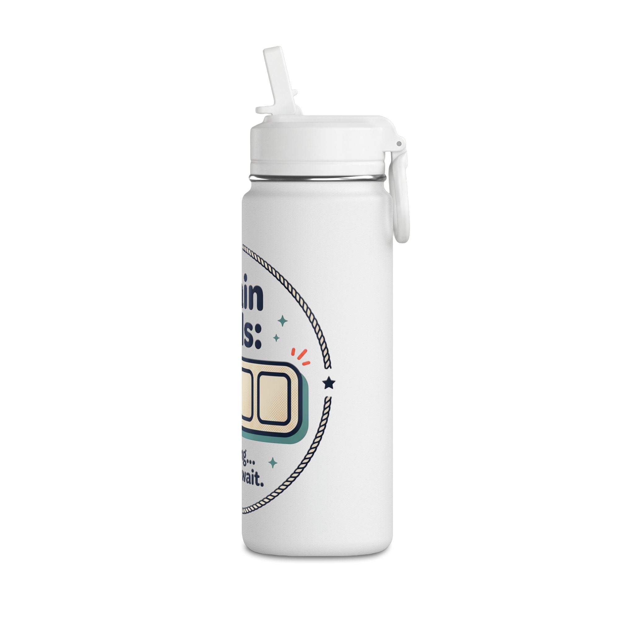 Water Bottle — "Brain Cells: loading... please wait." 20oz Funny Hydration Bottle