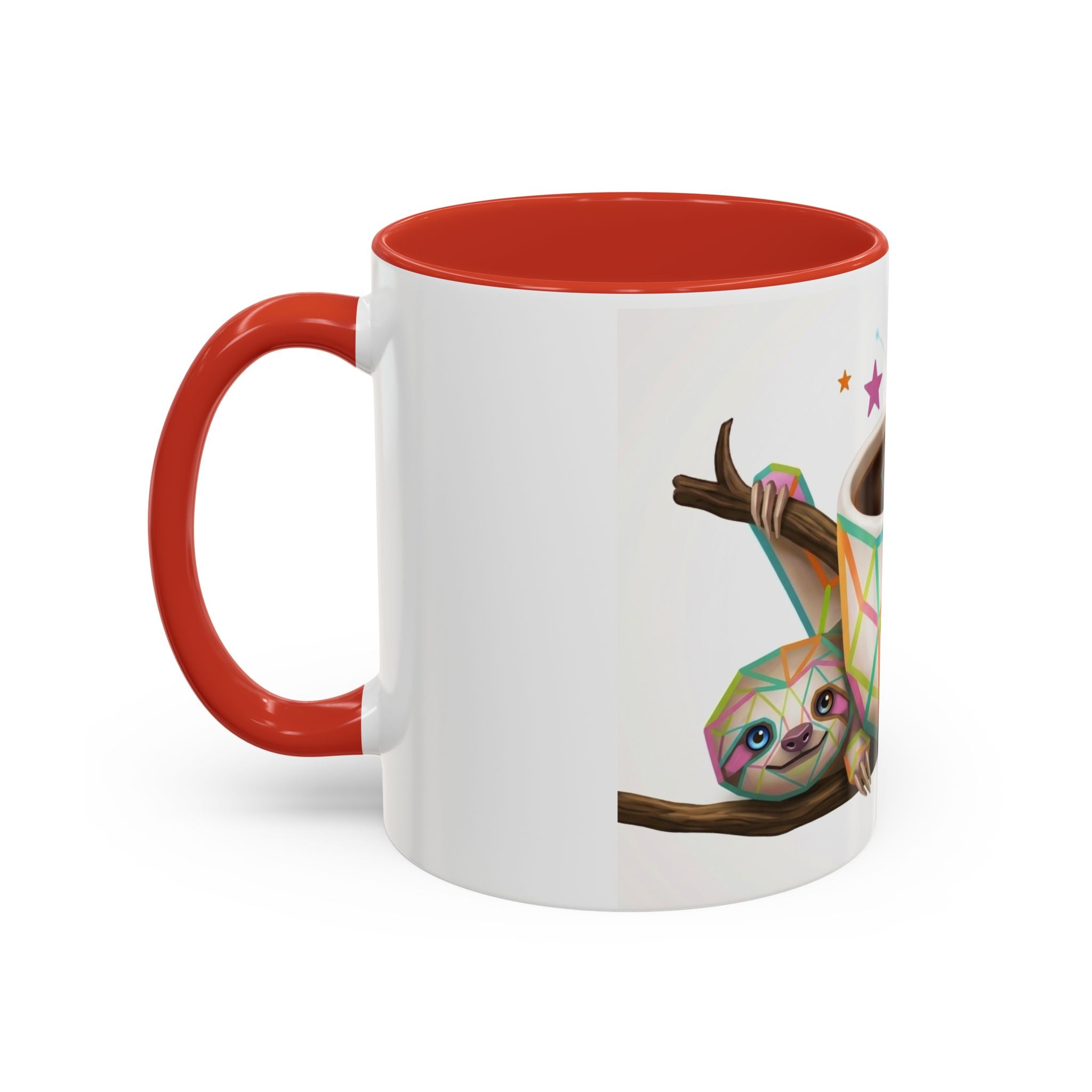 Be Kind Sloth Coffee Mug — Colorful Accent Ceramic Cup (11/15oz)