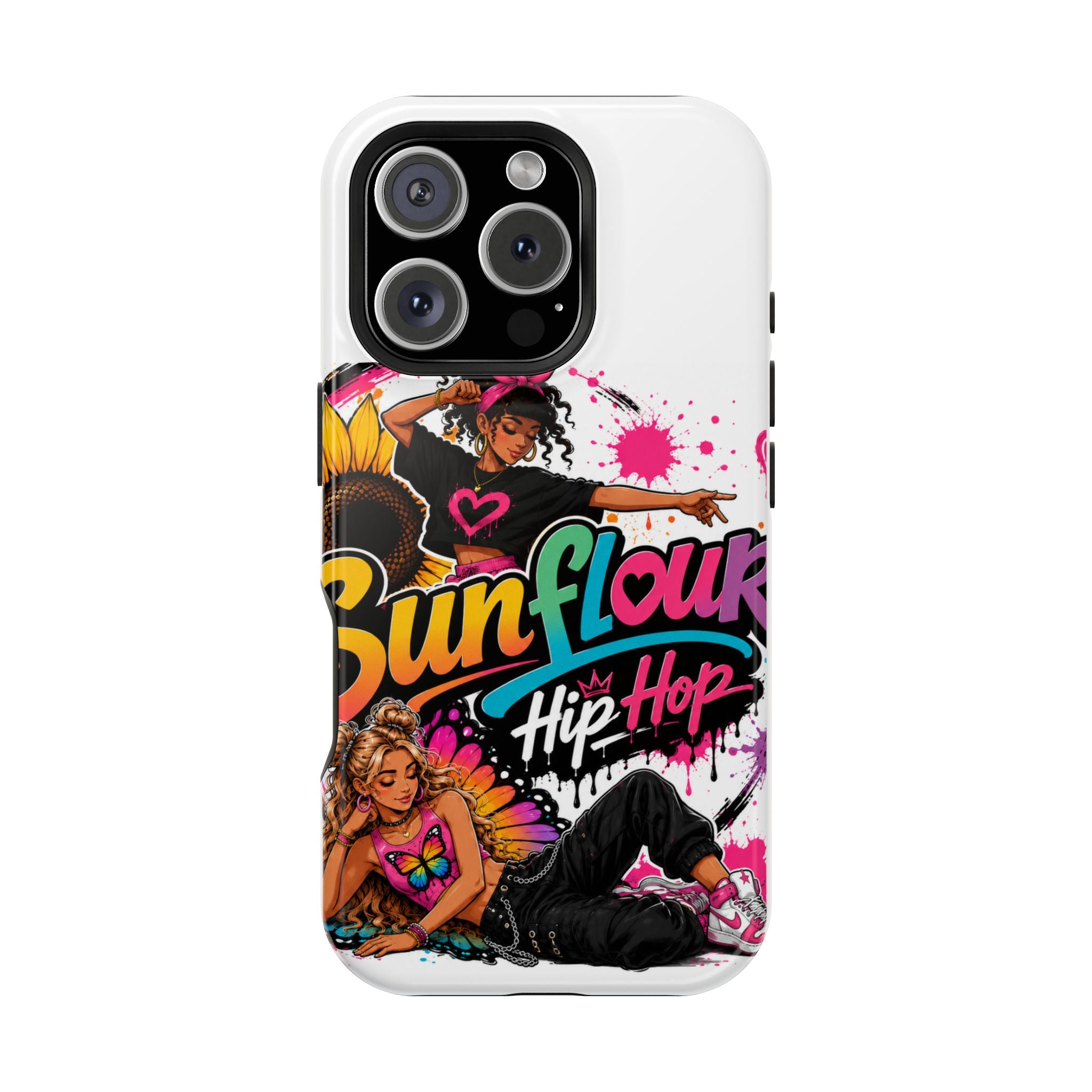 Sunflower Hip Hop Phone Case — Impact-Resistant Protective Case