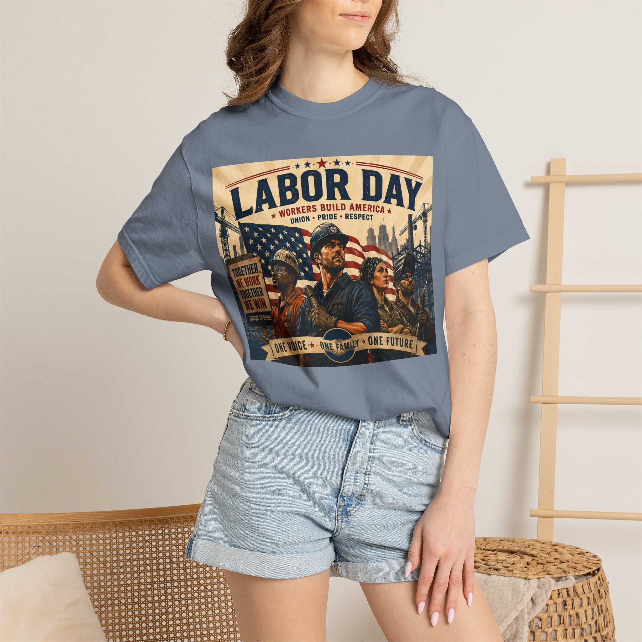 Labor Day T-Shirt — 'Thank a Union' Vintage Patriotic Tee