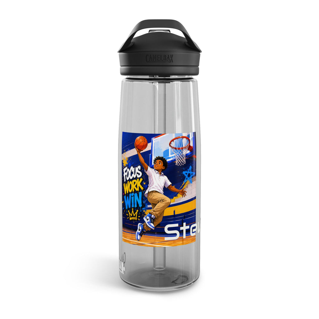 Basketball Motivational Water Bottle – "Focus Work Win" CamelBak Eddy® 20/25oz