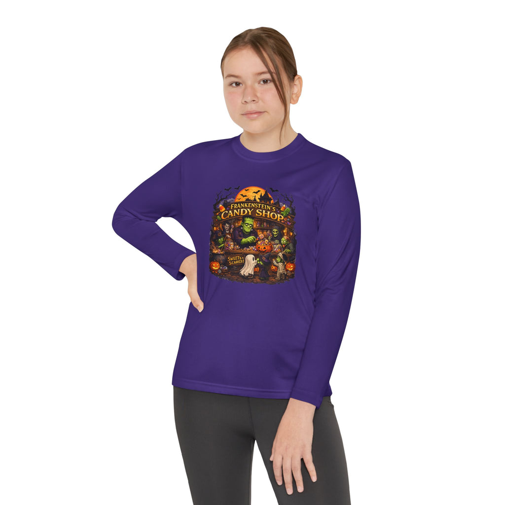 Youth Long Sleeve Tee — Halloween Candy Shop Graphic
