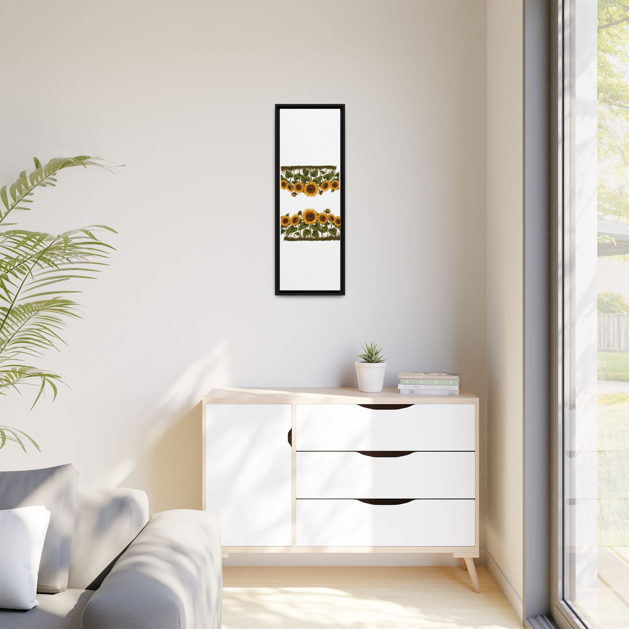 Framed Sunflower Canvas Print — Matte Floral Wall Art