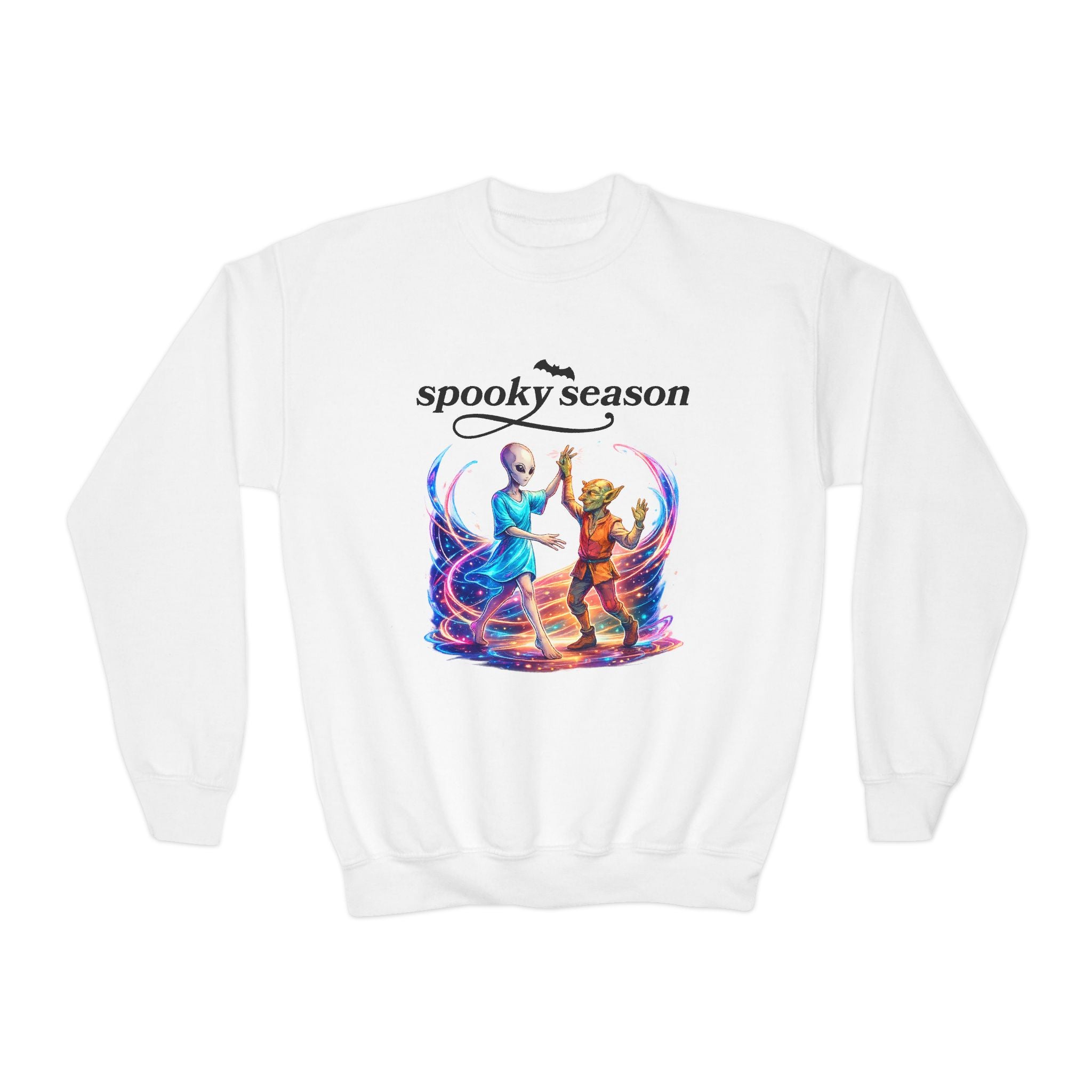 Youth Crewneck Sweatshirt — "Spooky Season" Halloween Kid Pullover