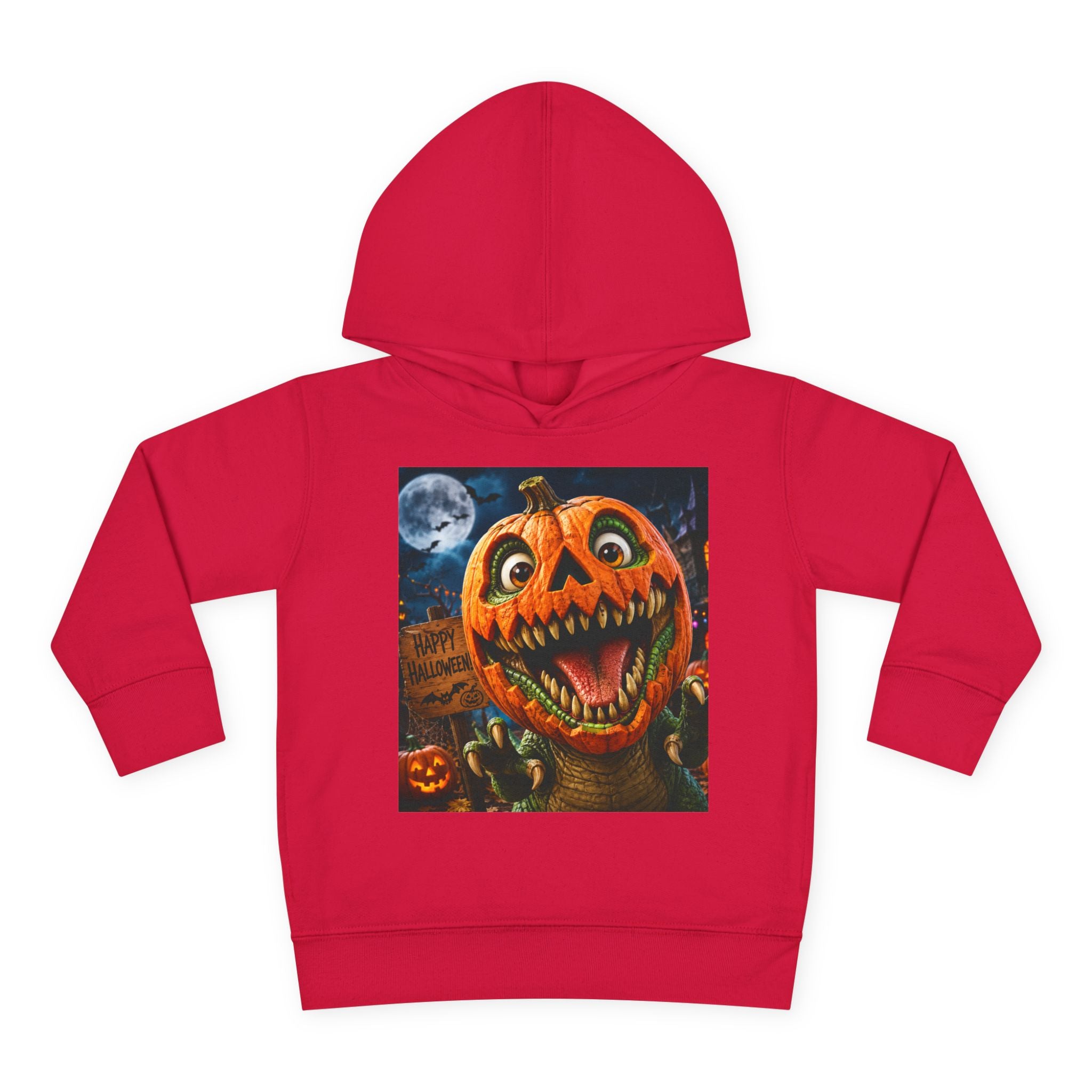 Halloween Toddler Hoodie — Dinosaur Creepy Jack-O'-Lantern Pumpkin Halloween Pullover