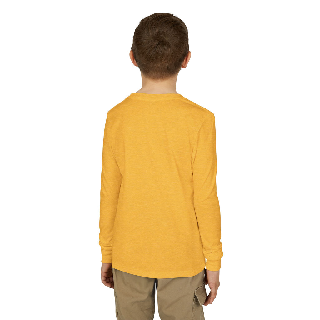 Youth Long Sleeve Tee — Colorful Skateboard & Sneakers Graphic