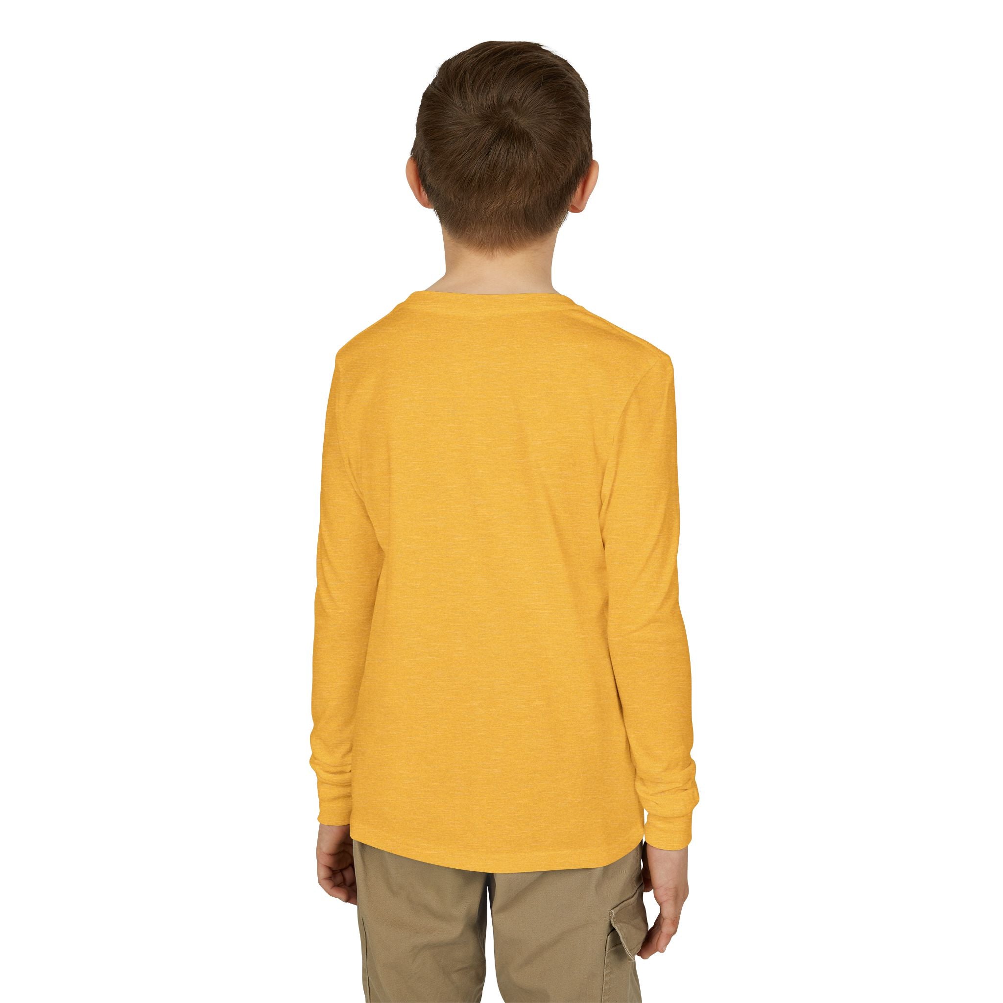 Youth Long Sleeve Tee — Colorful Skateboard & Sneakers Graphic
