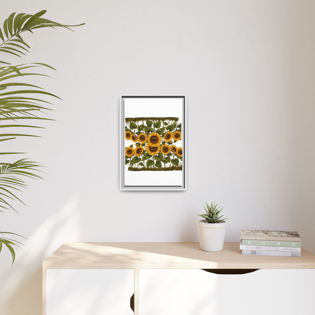 Framed Sunflower Canvas Print — Matte Floral Wall Art