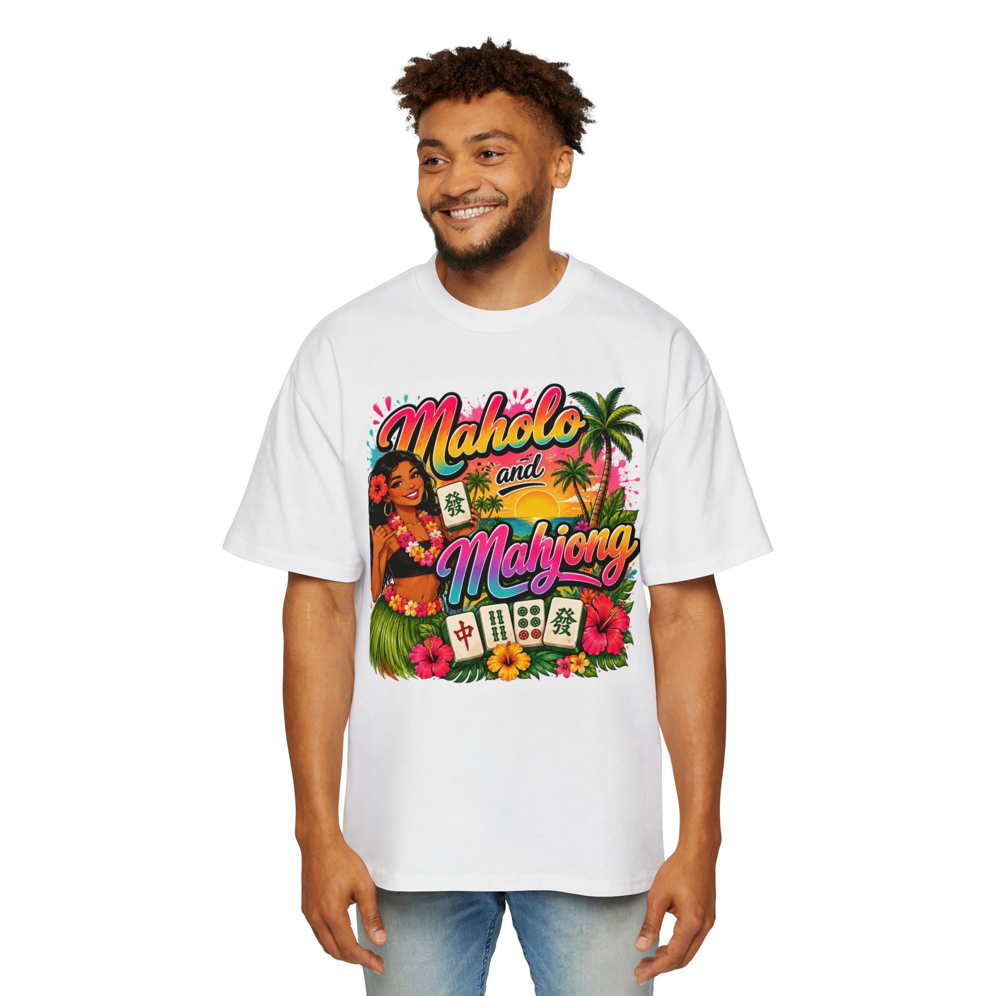 Maholo and Mahjong Graphic Tee — Hawaiian Moana Mahjong Shirt
