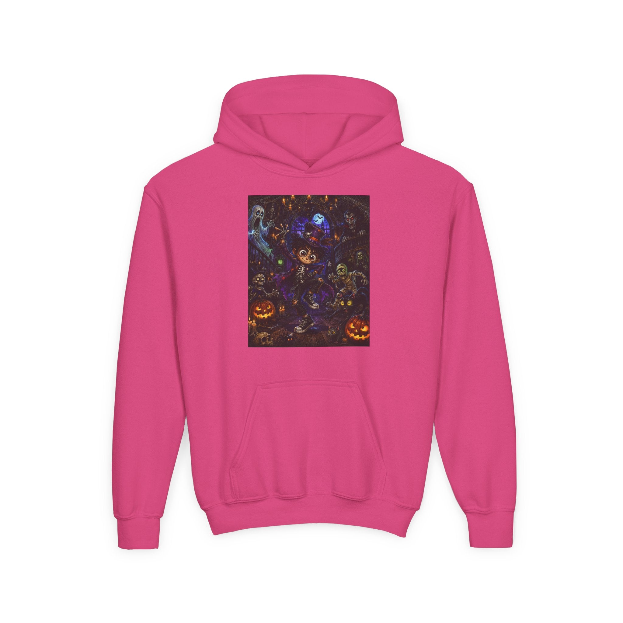 Youth Hoodie - Spooky Magician Halloween Jack-o'-Lantern Galaxy Design