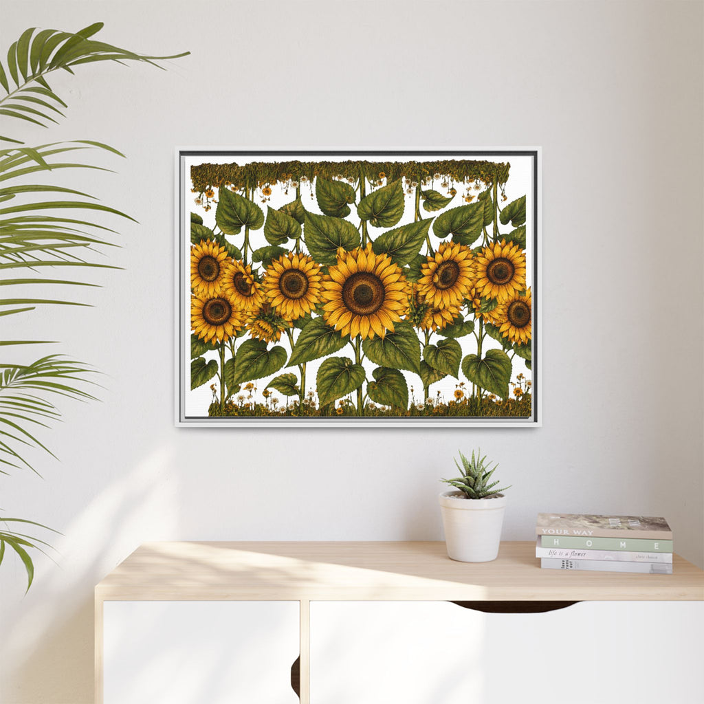 Framed Sunflower Canvas Print — Matte Floral Wall Art