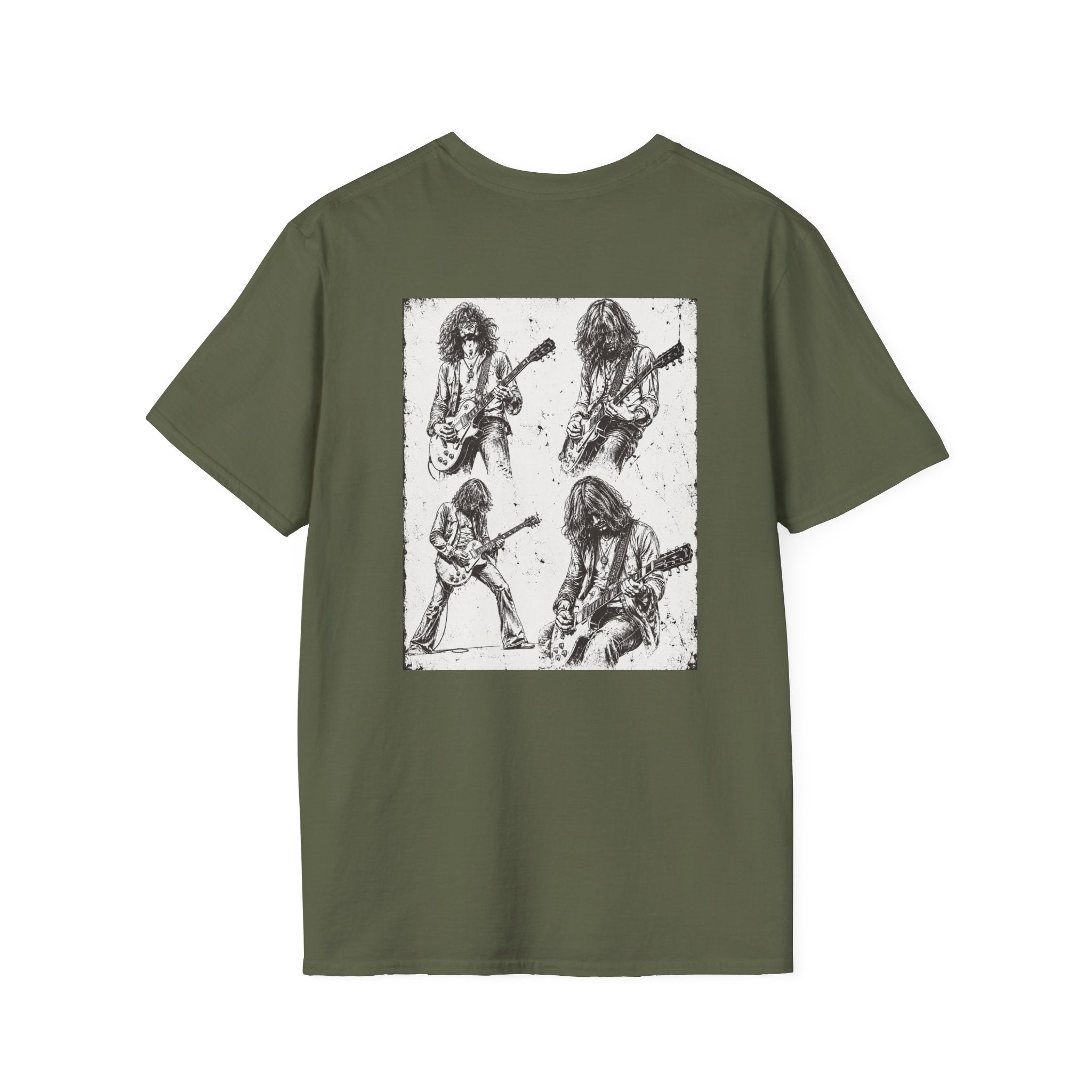 Guitar Illustration T-Shirt — Vintage Les Paul Graphic Tee for Music Lovers