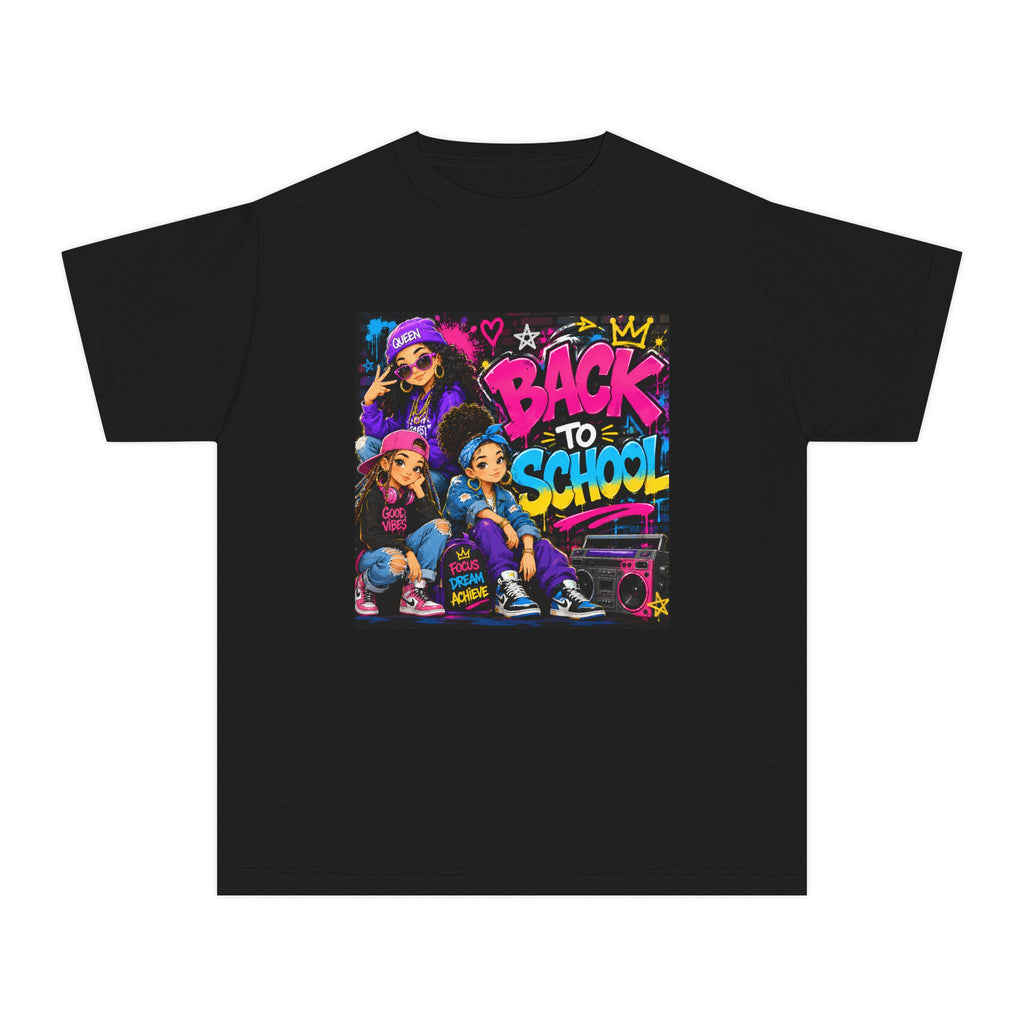 Back to School Youth Tee — Retro Hip-Hop Graphic with Custom Name