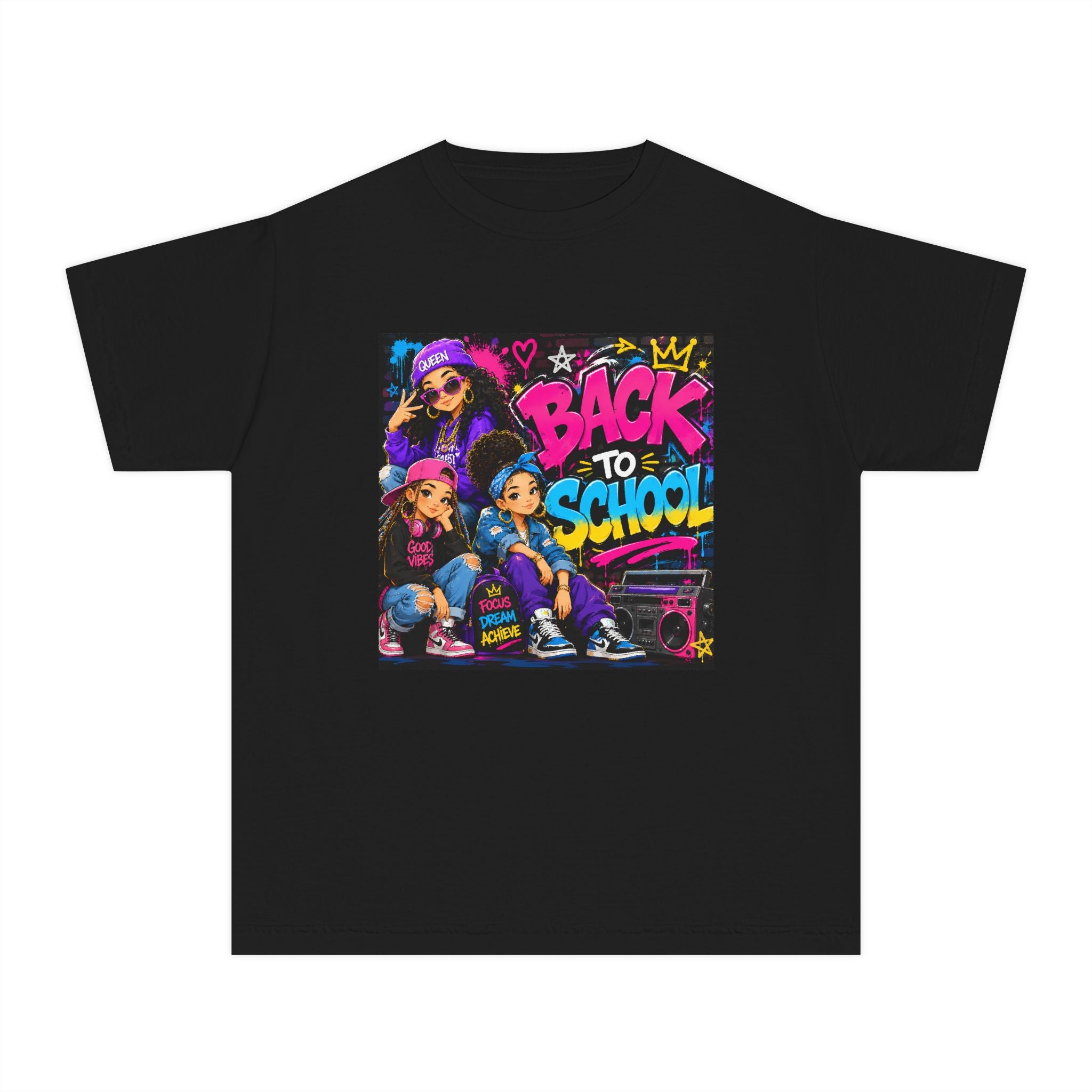 Back to School Youth Tee — Retro Hip-Hop Graphic with Custom Name