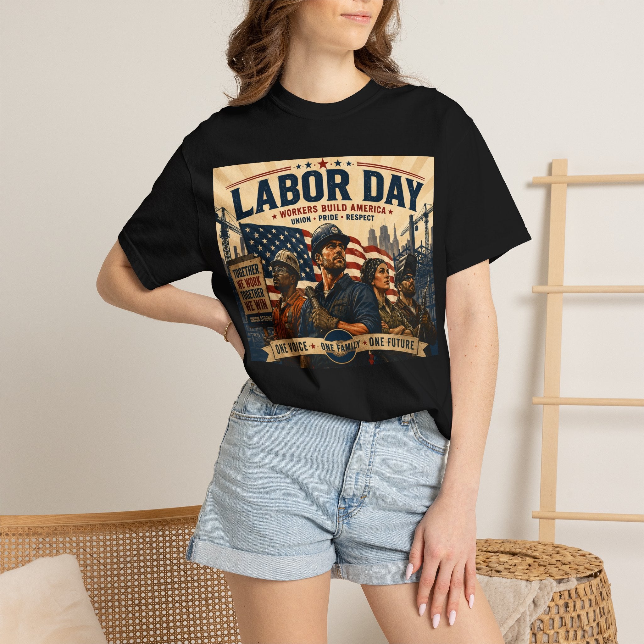 Labor Day T-Shirt — 'Thank a Union' Vintage Patriotic Tee