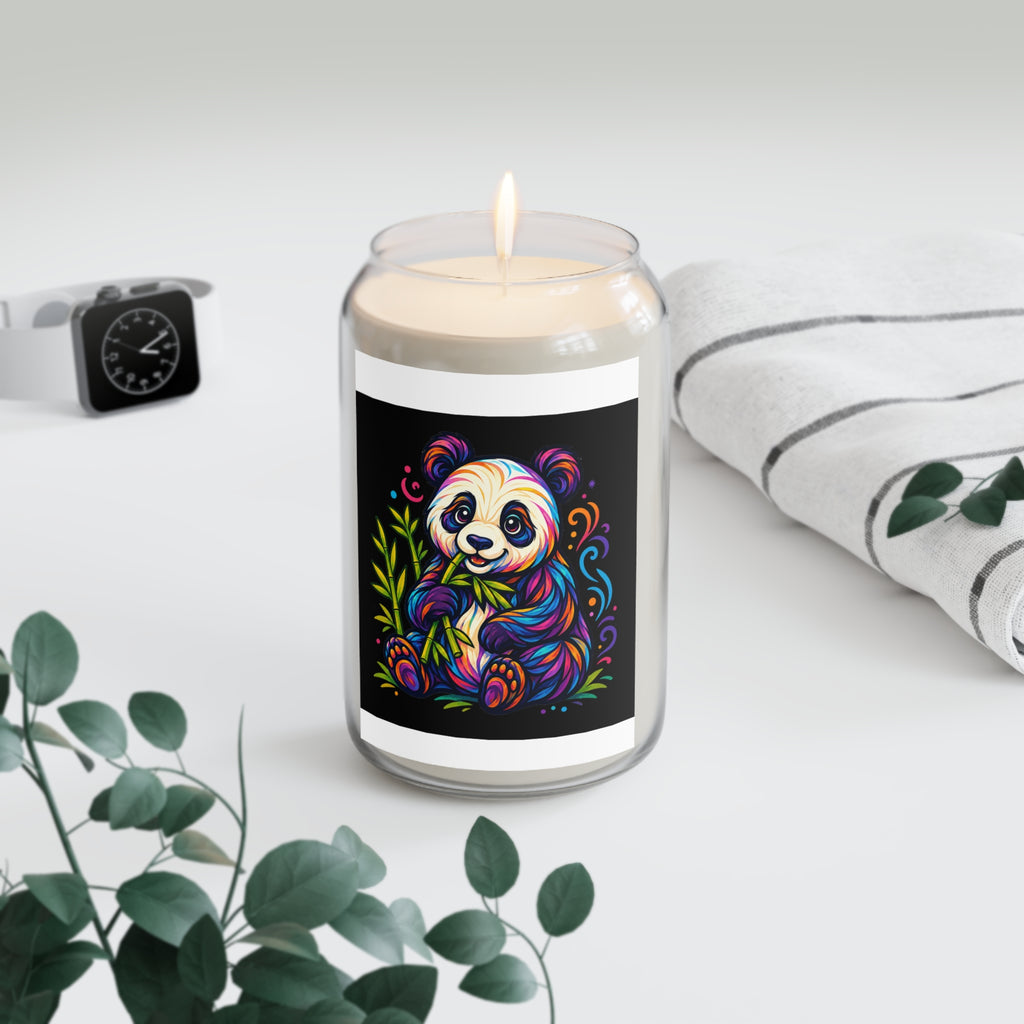 Panda Soy Candle — Colorful Bamboo Scented 13.75oz Jar