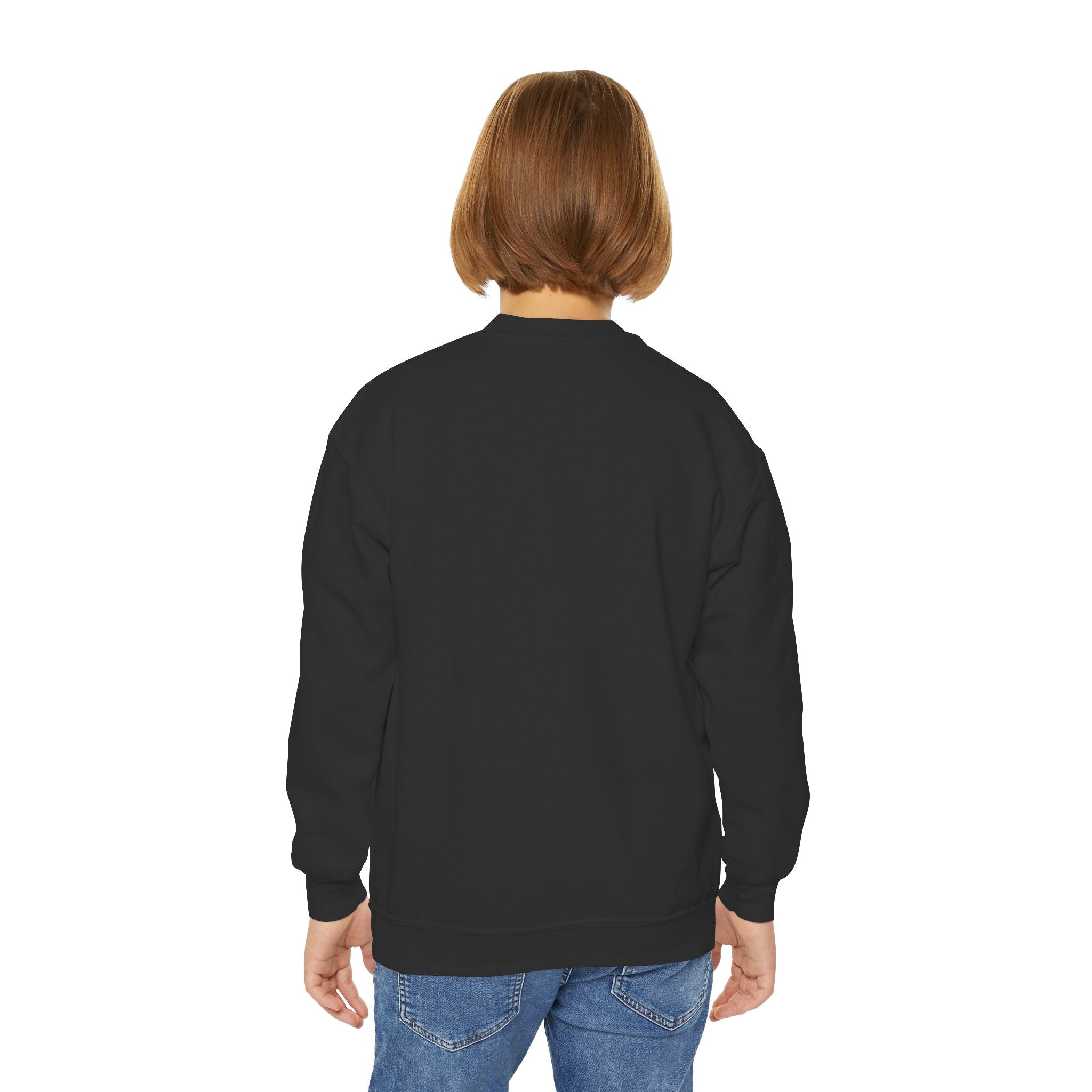 Youth Halloween Sweatshirt — "Trick or Treatasaurus" Dino Pumpkin Crewneck